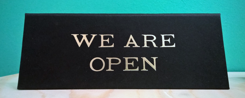 We Are Open Sign Old Fire Station Oxford Exhibition Local Oxford Business