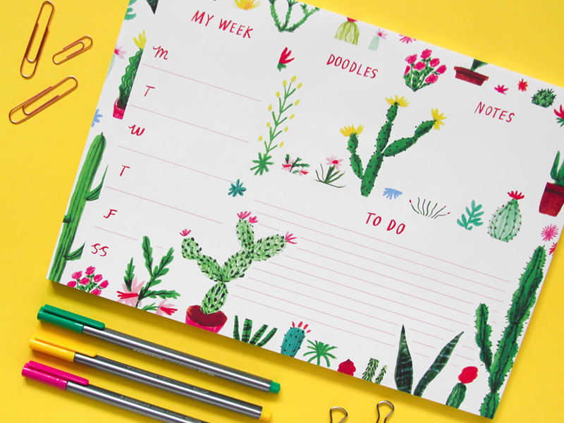 Ohh Deer Cactus Desk Pad