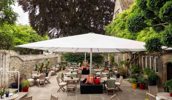 Showing the outside terrace area at the Parsonage Grill